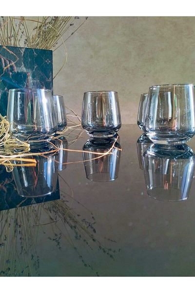 P H Panayır Home Luxury Smoked Coffee Side Water Cup Set, Zemzem Cup and Dowry Gift