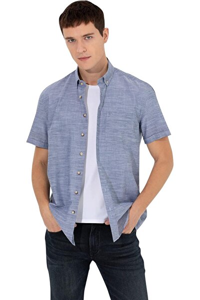 Store Cămașă albastru deschis pentru bărbați, cu mânecă scurtă 50255247-VR003