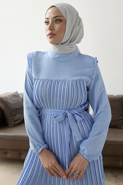 InStyle Set de detaliu cu volane plisate în față - Baby Blue
