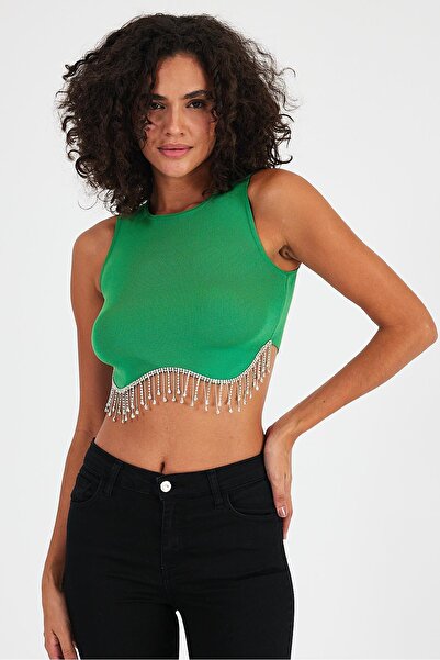 ALEXANDERGARDI Кроп-топ без рукавів - з каменями (A92273-S)