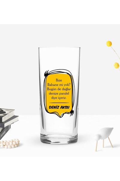 Bk Gift işiye Özel İsimli DTF Rakı Sözleri Mottolu Rakı Bardağı-15,