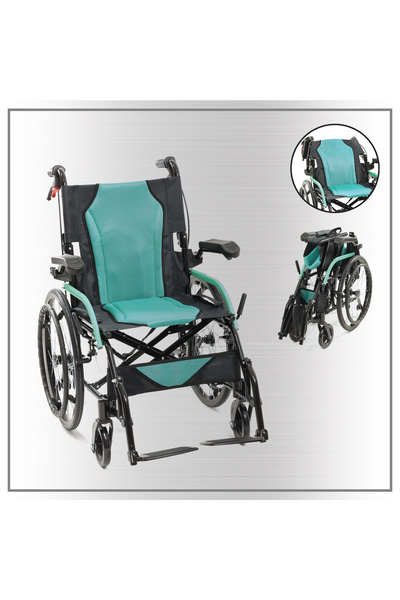 Case Whitwheels AL120 Alüminyum Taşınabilir Katlanır Refakatçi Frenli Tekerlekli Sandalye 10.5kg