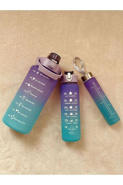 CARNIVAL LAND 3-piece motivational drinking bowl set 2,000 ML - 750 ML- 300 ML 3-piece set
