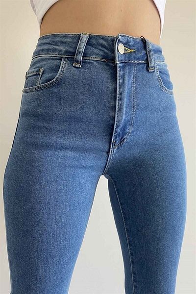 LAMİRA Dice Spaniolă cu talie înaltă Colorfast Blue Snow Wash Jeans Recovery Jeans