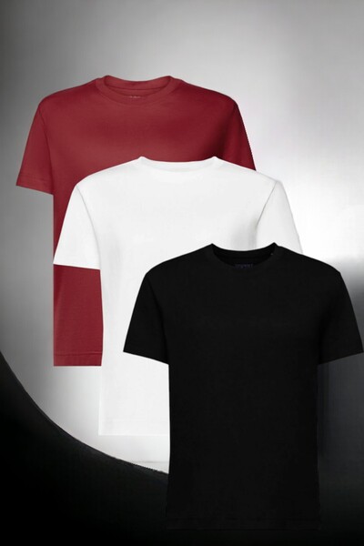 han elegant 3 Pack 5-16 Years Old Cotton Girl's Boy's Solid Color T-shirt