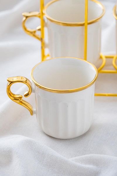 ACAR Porcelain Mug for 4 People with Sapphire Stand - High Quality