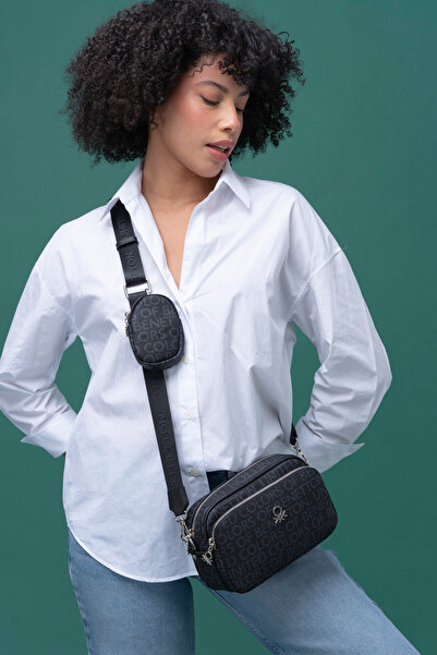 United Colors of Benetton Geantă crossbody de damă BENETTON neagră BNT1292