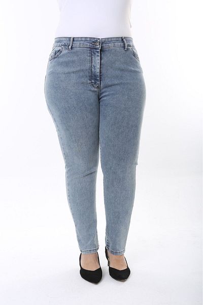 SERRA BÜYÜK BEDEN NARROW LEGS SNOW WASHING LARGE SIZE PANT
