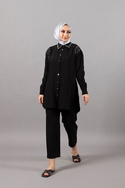 Stilife Jena Stone Detail Double Suit Black