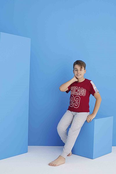 Tarık Boy's Cotton Short Sleeve Pajama Set