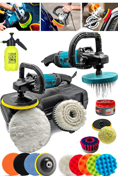 MOONSHOP 6 Kademe Çift Devir Ayarlı Polisaj Makinesi Koltuk Yıkama Zımpara Pa...