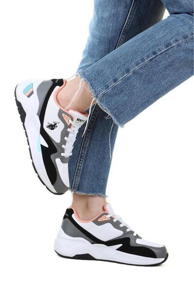 U.S. Polo Assn. US POLO ASSN.HUSKY 4FX WHITE BLACK COMFORT CASUAL ΑΝΑΤΟΜΙΚΑ ΑΘΛΗΤΙΚΑ ΠΑΠΟΥΤΣΙΑ