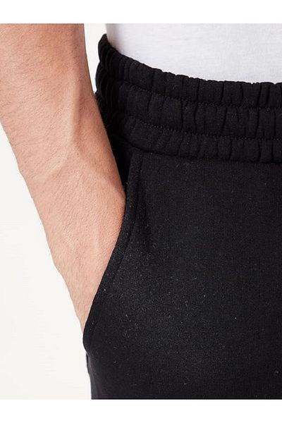 FUNSTYLE Ανδρική φόρμα καλοκαιρινής φόρμας Black Plus Size Casual Cut με ριμπ πόδι με 2 κλωστές