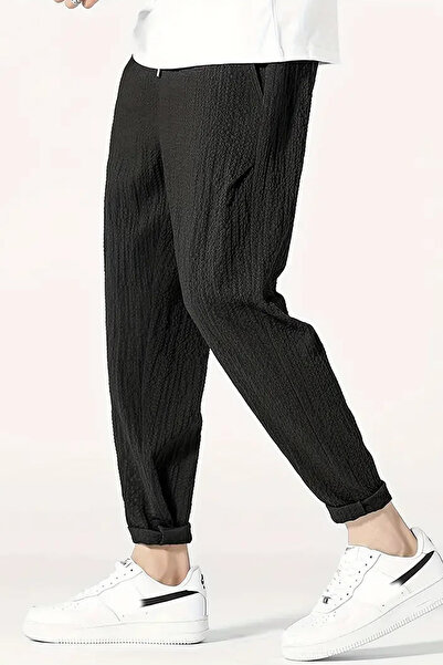 MODAGEN Men's Casual Fit Black Jogger Pants