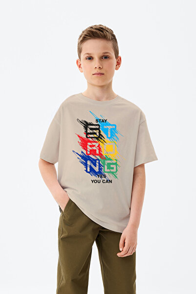MYADA Μείνετε δυνατοί Ναι Μπορείτε να γράψετε πολύχρωμο τυπωμένο μπλουζάκι για αγόρι