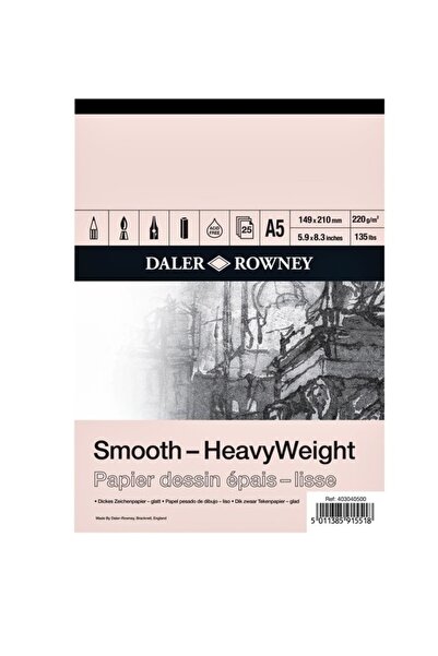 Daler Rowney Smooth Heavyweight Sketchbook Eskiz Çizim Defteri 220 Gr.  A5 25...