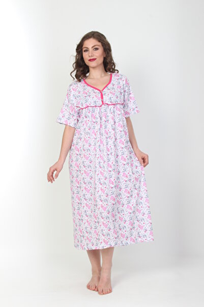 SEVA قميص نوم للأم ذو أكمام قصيرة وقصة مريحة كبيرة