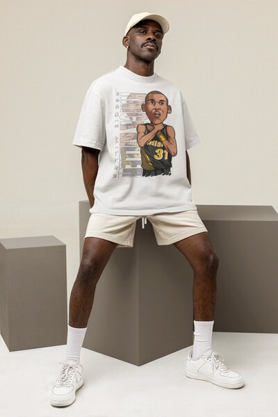 Fuddy Moda Unisex majica sa temom košarke Reggie Miller Štampano T-shirt za m...
