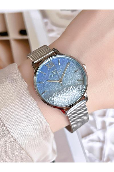 FERRO Silver Straw Cord Colorfast 30 Meters Water Resistant Special Design Women's Wristwatch 21934