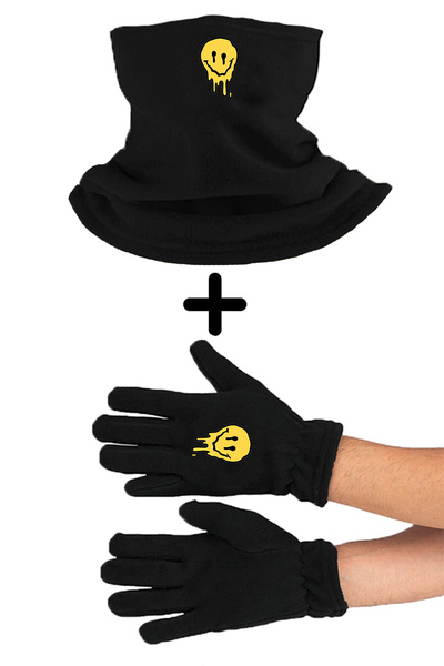 Fanze Set căciulă și mănuși Droopy Smiley cu guler zrn4906