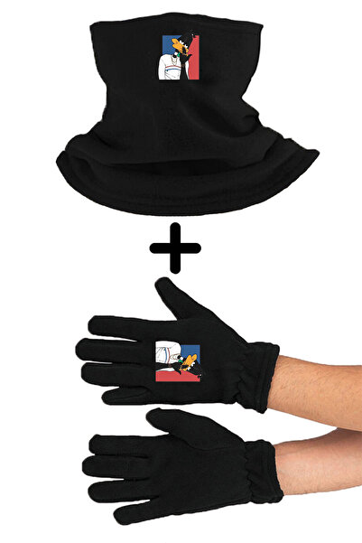 Fanze Set de mănuși și beretă cu guler stil rață zrn4383