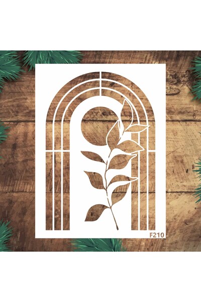 STENCİLTASARIM Stencil Tasarım F210 Bohem Stencil Duvar Ahşap Cam Kumaş Boyam...