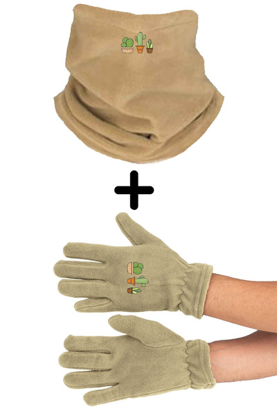 Fanze Set guler cactus, beretă și mănuși zrn4673