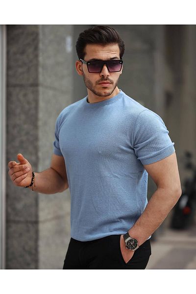 viperkombin Basic Knitwear T-Shirt Indigo