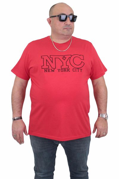 MocGrande Men's Plus Size T-Shirt - Crew Neck, NYC 24133, RED