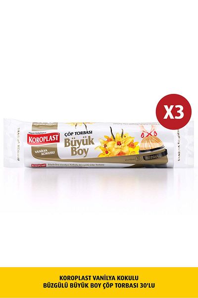 Koroplast Large Size Vanilla Scented Garbage - Pack of 10 X3Ad Drawstring