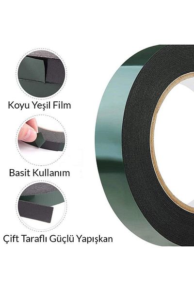 SAM TECH Double Sided Foam Tape Green Foam Tape 50 mm 5 Mt Samtech 6 Pcs