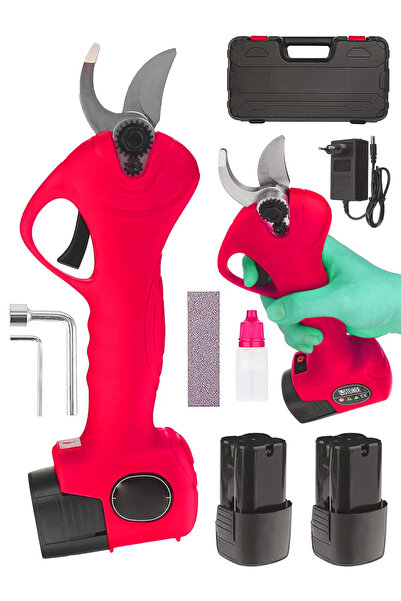 MOONSHOP Alman 288 Vf  Kömürsüz Motor Akülü Bağ Makası Dal Budama Kesme Makas...