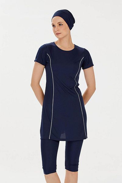 REMSA Κοντό μανίκι ημι-καλυμμένο μαγιό Margaret 9091 Dark Navy Blue