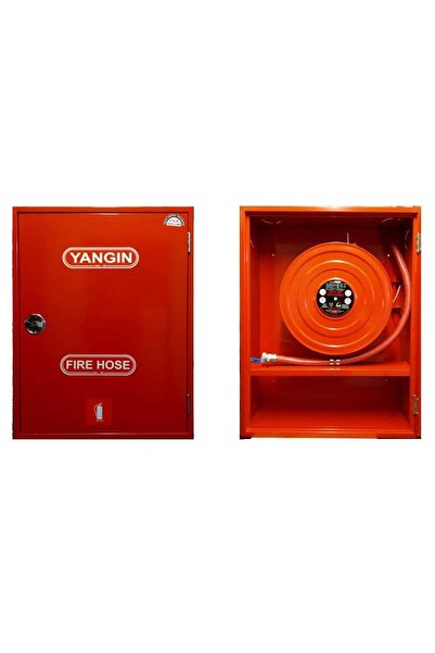 Alperen Öztürk 1" Dik Kapaklı Saç Kapak 25 Mt Hortumlu 0.90 Mm Yangın Dolabı Tse' Li Sıva Altı Alperen