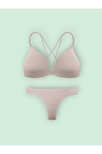 CENSEY Light Supported, Breathable Stretch Fabric, Ribbed Bra Set