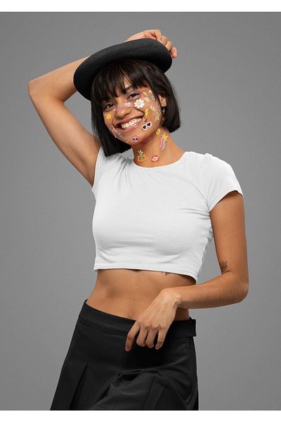 Fuddy Moda Basic Crop Top, Γυναικεία μονόχρωμη μπλούζα χωρίς στάμπα