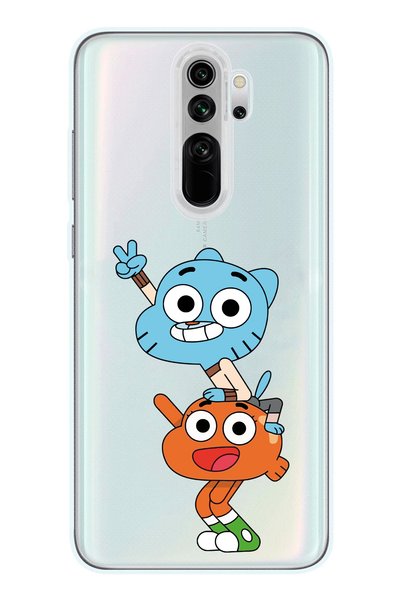 Magic Ring Redmi Note 8 Pro Uyumlu Gumball & Darwin Tasarımlı Şeffaf Telefon ...