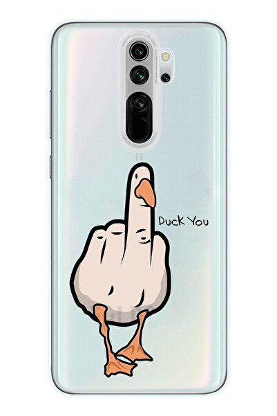 Magic Ring Redmi Note 8 Pro Uyumlu Duck You Tasarımlı Şeffaf Telefon Kılıfı