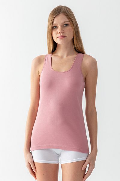 ld lidya underwear Women's Dusty Rose Basic Regular Wide Strap Cotton Rib Athlete 1005-5