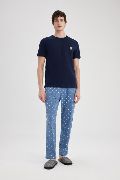 DeFacto Regular Fit Crew Neck Printed Short Sleeve Pajamas Top B8689AX24SP