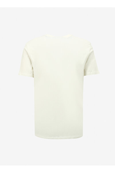 Jeep Kırık Beyaz Erkek Bisiklet Yaka Relaxed Baskılı T-Shirt J4SM-TST7254