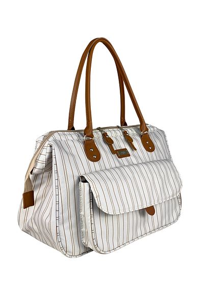 Stylo Women's Cream Striped Baby Care Bag