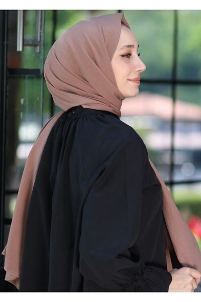 Narine قطن جاز شال حليب قهوة