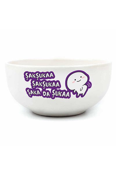 PALTO TASARIM Şakşuka Joke Da Şuka!Cream Ceramic Bowl - Gift Ceramic Bowl