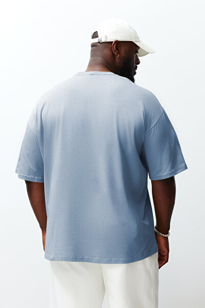 Trendyol Collection Light Blue Large Size Oversize Cotton T-Shirt - Tmnss23Ts00139