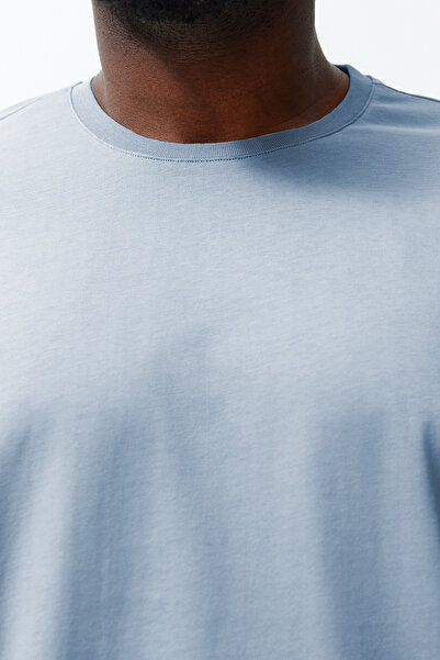 Trendyol Collection Light Blue Large Size Oversize Cotton T-Shirt - Tmnss23Ts00139