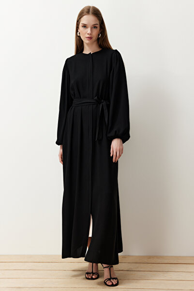 Trendyol Modest Černá čepice Mevlana s balonovým rukávem - Detailní zip Ferace TCTSS24KF00030