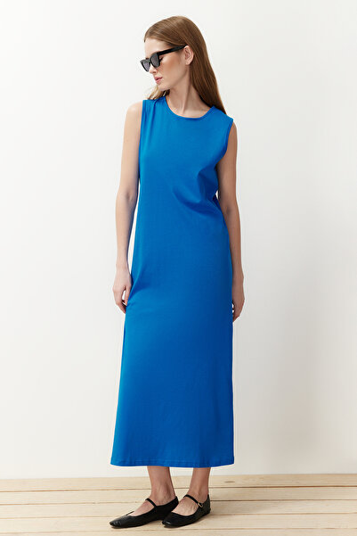 Trendyol Modest Saks bez rukávů dlouhé vnitřní šaty TCTSS21UK0034