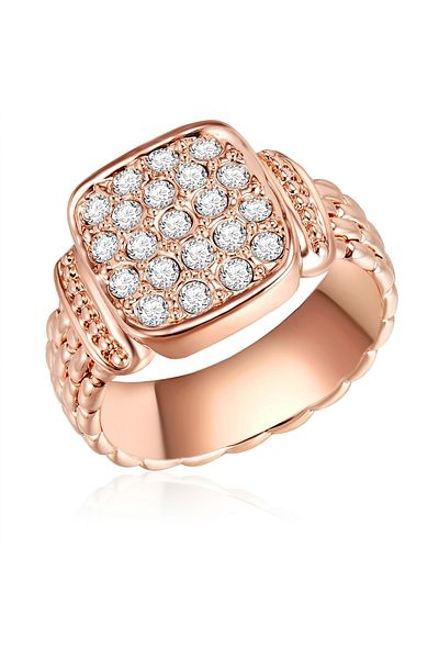 Lulu & Jane Kristalle von Swarovski® ile Yüzük Kristalle von Swarovski® ile pembe altın rengi yüzük