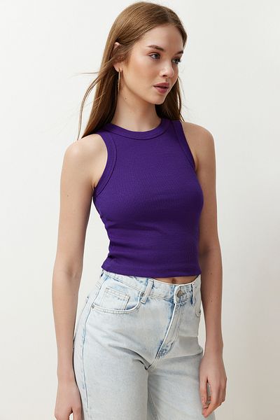 Trendyol Collection Lila kötőfék gallér bordázott rugalmas kötött alsóing TWOSS24AL00047